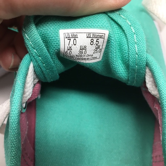 Vans Mint green and pink. Gently used sz 8 1/2 - Picture 5 of 6